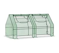 Outsunny Serra per Orto con 2 Coperture PE e PVC Estate e Inverno