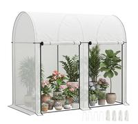 Outsunny Serra da Giardino con 2 Porte a Cerniera 2x1x1.78 m Bianco