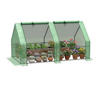 Outsunny Serra da Giardino con 2 Porte Avvolgibili 180x90x90 cm Verde