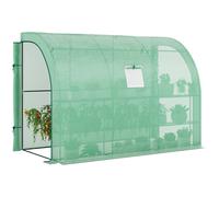 Outsunny Serra da Giardino con 3 Piani e Porte a Rullo, Copertura in Plastica per Resistente ai Raggi UV, 300L x 150P x 213A cm, Verde Aosom Italy
