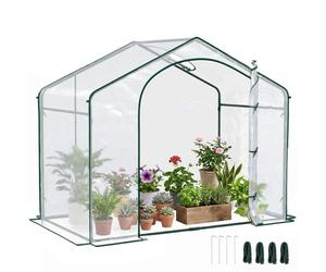 Outsunny Serra da Giardino con Ingresso a Zip 182x100x152 cm Trasparente