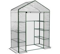 Outsunny Serra da Giardino con Porta Avvolgibile, in Acciaio e PVC Trasparente, per balcone, patio, terrazza, 143x73x195cm Aosom Ita