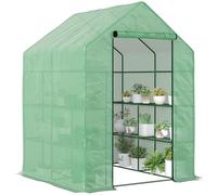 Outsunny Serra da Giardino con Scaffali per Piante 143x138x190cm Verde