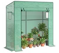 Outsunny Serra da Giardino con Tetto Inclinato 196x77x197 cm Verde