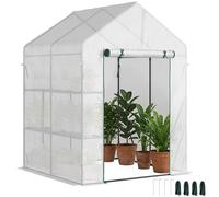 Outsunny Serra da Giardino Serra da Balcone per Piante 143x143x195cm Bianco