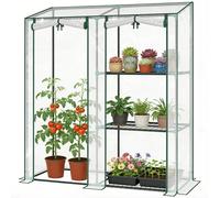 Outsunny Serra da Giardino Verticale a 2 Sezioni con 3 Ripiani 143x45x151 cm