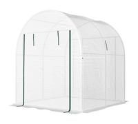 Outsunny Serra per Orto a Tunnel 1.8x1.8x2m in Acciaio e PE Anti UV Bianca