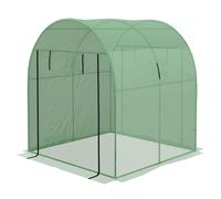 Outsunny Serra per Orto a Tunnel 1.8x1.8x2m in Acciaio e PE Anti UV Bianca