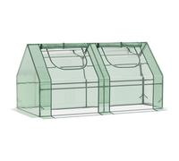 Outsunny Serra per Orto con 2 Coperture PE e PVC Estate e Inverno in Acciaio