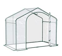 Outsunny Serra per Orto da Giardino con Ingresso a Zip e Presa d'Aria Superiore, in Plastica e Acciaio, 180x100x152 cm, Trasparente Aosom Italy
