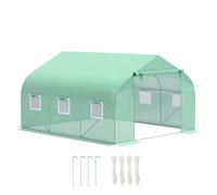 Outsunny Serra per Orto e Giardino 6 finestre Porta Avvolgibile 3.5x3x2m
