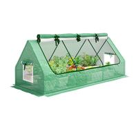 Outsunny Serra Piccola con 3 Finestre in Acciaio, PE e PP 240x90x90 cm Verde