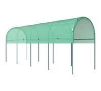 Outsunny Serra resistente all'inverno Serra in telo con tetto ad arco, picchetti di ancoraggio Serra 400 x 120 x 170 cm Verde Aosom Italy