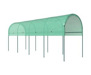 Outsunny Serra resistente all'inverno Serra in telo con tetto ad arco, picchetti di ancoraggio Serra 400 x 120 x 170 cm Verde Aosom Italy