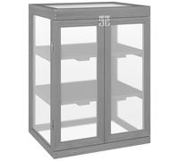 Outsunny Serra Trasparente per Esterni con 2 Ripiani Inseribili e Rimovibili, in Legno e Policarbonato, 58x44x78 cm Aosom Italy
