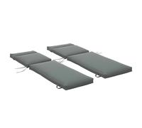 Outsunny Set 2 Cuscini da Esterno per Sdraio Imbottiti con Cinghie Grigio Scuro