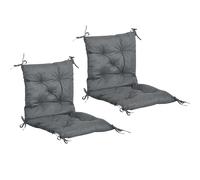 Outsunny Set 2 Cuscini da Esterno per Sedie in Poliestere e Cotone Grigio