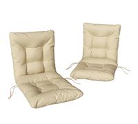 Outsunny Set 2 Cuscini per Sedie da Esterno in Poliestere e Cotone Beige