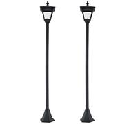 Outsunny Set 2 Lampioncini Solari da Esterno Impermeabili IP44 15x15x120cm Nero