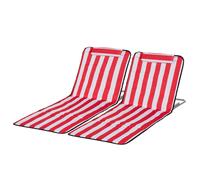 Outsunny Set 2 Lettini Mare Pieghevoli con Schienale Regolabile e Borsa Rosso