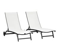 Outsunny Set 2 Lettini Sdraio con Schienale Reclinabile su 5 Livelli