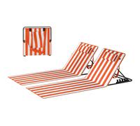 Outsunny Set 2 Lettini Spiaggia Pieghevoli con Schienale Regolabile, Blu