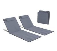 Outsunny Set 2 P.zi Materassini da Spiaggia Pieghevoli, Tappetini Portatili Schienale Regolabile e Borsa, 48x134x36-45cm Aosom
