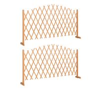 Outsunny Set 2 Pannelli Recinzione Espandibili Legno, 180x30x103 cm, Marrone