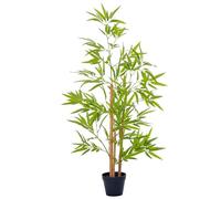 Outsunny Set 2 Piante di Bambù Artificiali in Vaso da 120cm, Decorazione per Casa, Ufficio, Interni ed Esterni, Verde
