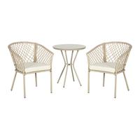 Outsunny Set 2 Poltroncine da Giardino con Cuscini e Tavolino in Vetro e Rattan