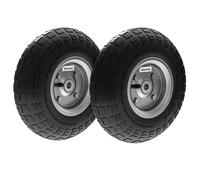 Outsunny Set 2 Ruote per Carrello Ø25.5x7.5 cm Capacità 80 kg Nero