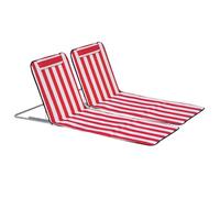 Outsunny Set 2 Lettini Mare Pieghevoli con Schienale Regolabile e Borsa Rosso