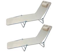Outsunny Set 2 Sdraio Pieghevoli con Schienale Reclinabile a 4 Livelli