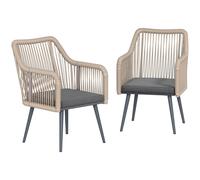 Outsunny Set 2 Sedie da Giardino in Metallo con Cuscini Grigio Scuro
