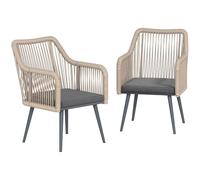 Outsunny Set 2 Sedie da Giardino in Rattan PE, 54x65x80cm Grigio Scuro