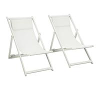 Outsunny Set 2 Sedie Sdraio Pieghevoli in Alluminio 96.5 x 58 x 91.5cm