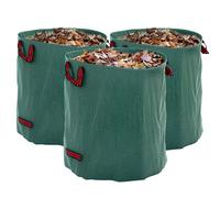 Outsunny Set 3 Sacchi per Rifiuti da Giardino Richiudibili con Manici Verde