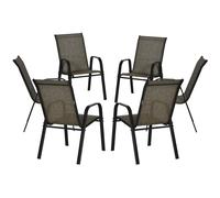 Outsunny Set 4/6 Pz Sedie da Giardino Impilabili con Braccioli