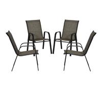 Outsunny Set 4/6 Pz Sedie da Giardino Impilabili con Braccioli