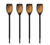 Outsunny Set 4 Faretti da Esterno LED a Energia Solare Ø12x72 cm Nero