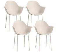 Outsunny Set 4 Sedie da Giardino con Piedini Antiscivolo, Sedie Moderne in PP e Acciaio, 59x55x84 cm, Grigio