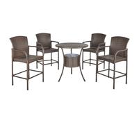 Outsunny Set 5 Pezzi Tavolino e 4 Sedie Alte in Rattan Sintetico e Acciaio