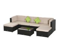 Outsunny Set 7 Pezzi Salotto da Esterni Mobili da Giardino in Rattan