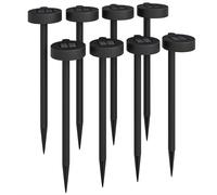 Outsunny Set 8 Faretti da Esterno a Energia Solare con Illuminazione LED Nero