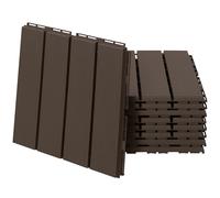 Outsunny Set 9 Mattonelle a Incastro per Terrazzo, Piastrelle per pavimenti