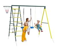 Outsunny Set Altalene da Giardino per Bambini con Scaletta 3-8 Anni