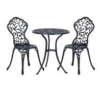 Outsunny Set Bistrò 3 Pezzi con 2 Sedie da Giardino e Tavolino Rotondo