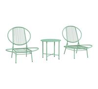 Outsunny Set bistro 3-pezzi in polyrattan resistente alle intemperie Arredo da giardino con tavolo bistro Sedie da giardino a forma di conchiglia Grün Aosom Italy