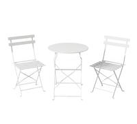 Outsunny Set Bistrò da Esterno Pieghevole con Tavolo e 2 Sedie, Bianco Aosom Italy