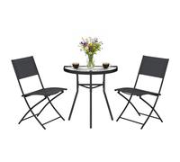 Outsunny Set Bistrò da Giardino per Balconi, 3 Pezzi, Nero